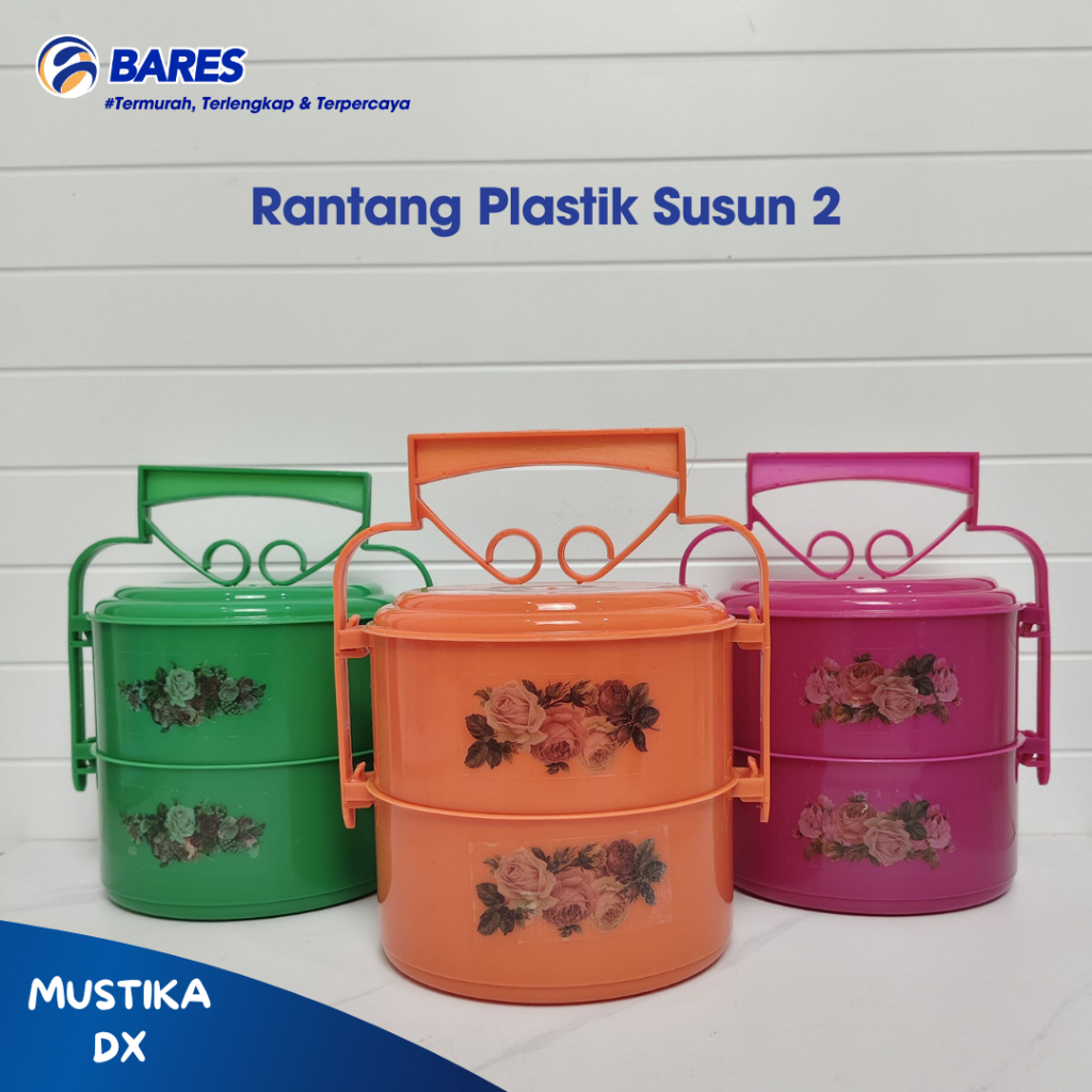 Rantang Plastik Susun 2 MUSTIKA/ Rantang Hajatan Murah