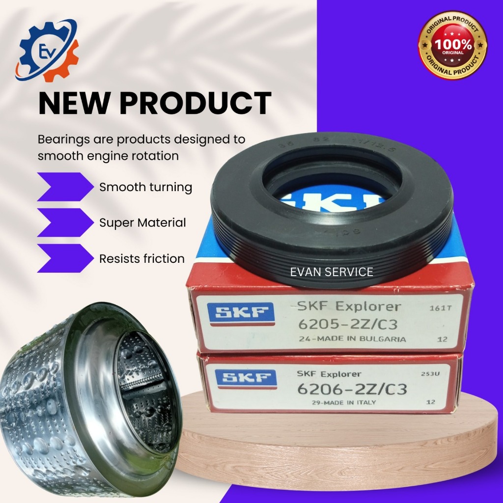ELECTROLUX LAHER/ BEARING SKF 6205-6206 2Z/RS1/RSH/C3 MESIN CUCI ELECTROLUX/ SEAL 35x62x11/12.5