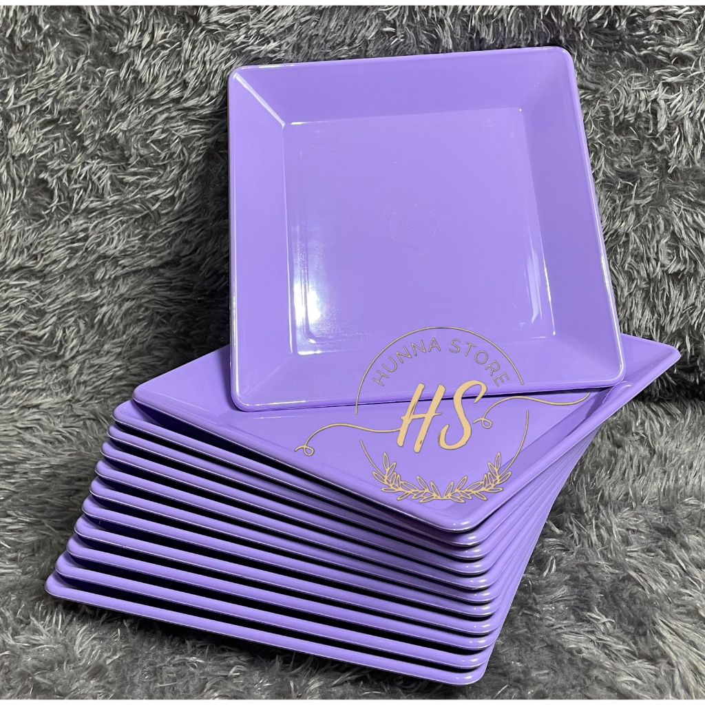 88 1 Lusin Piring Persegi Melamin Dinnerware 20 cm, Piring Mie Gacoan Piring Melamin , Piring Saji P