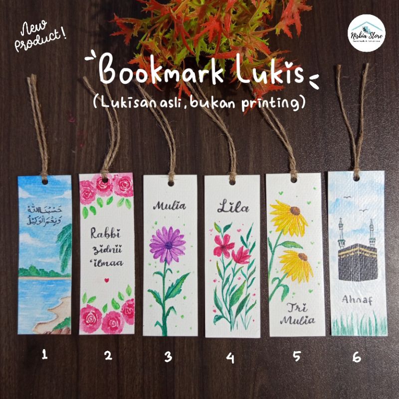 

(Baca Deskripsi) Bookmark Lukisan Asli / Penanda Buku Handmade / Pembatas Buku