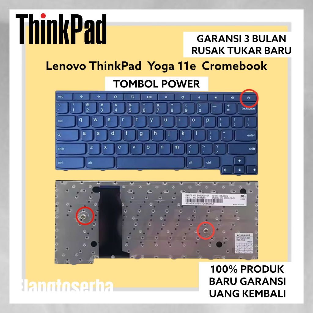 Keyboard Lenovo Thinkpad Yoga ChromeBook 11e TOMBOL POWER