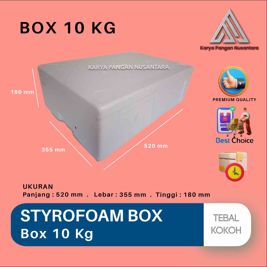 STYROFOAM BOX 10 KG BOX ES BOX GABUS BOX STYROFOAM BOX-10 52x35.5x18 CM INSTANT KURIR