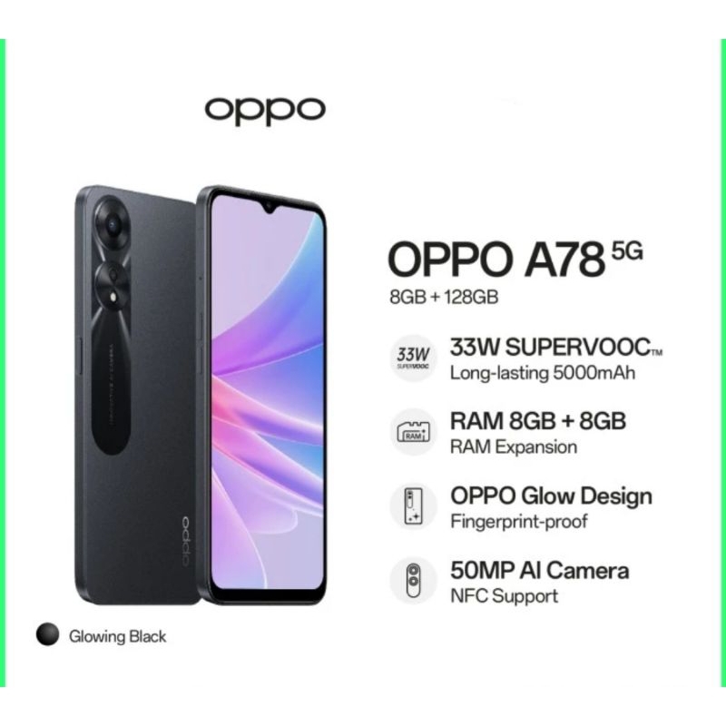 Oppo A78 5G 8GB/128GB ( Garansi Resmi )