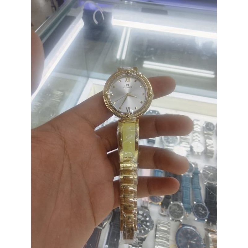 Jam Tangan Wanita Mewah Hegner Original Stainless Gold