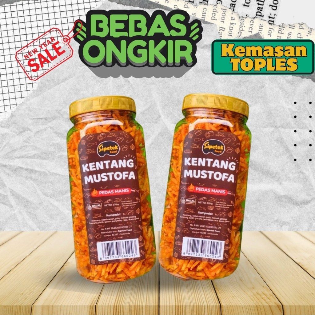 

Kripik Kentang Mustofa Viral Kemasan Toples Pedas Manis Balado Renyah Bumbu Cikruh Nikmat Spesial