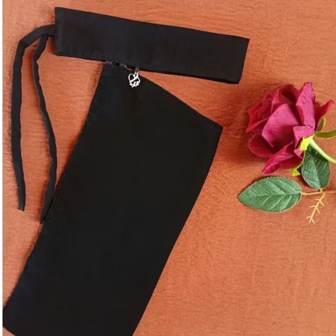 Cadar Bandana Bandul Sifon Silky Arab/cadar hitam/cadar bandana/cadar tali/cadar murah/niqob