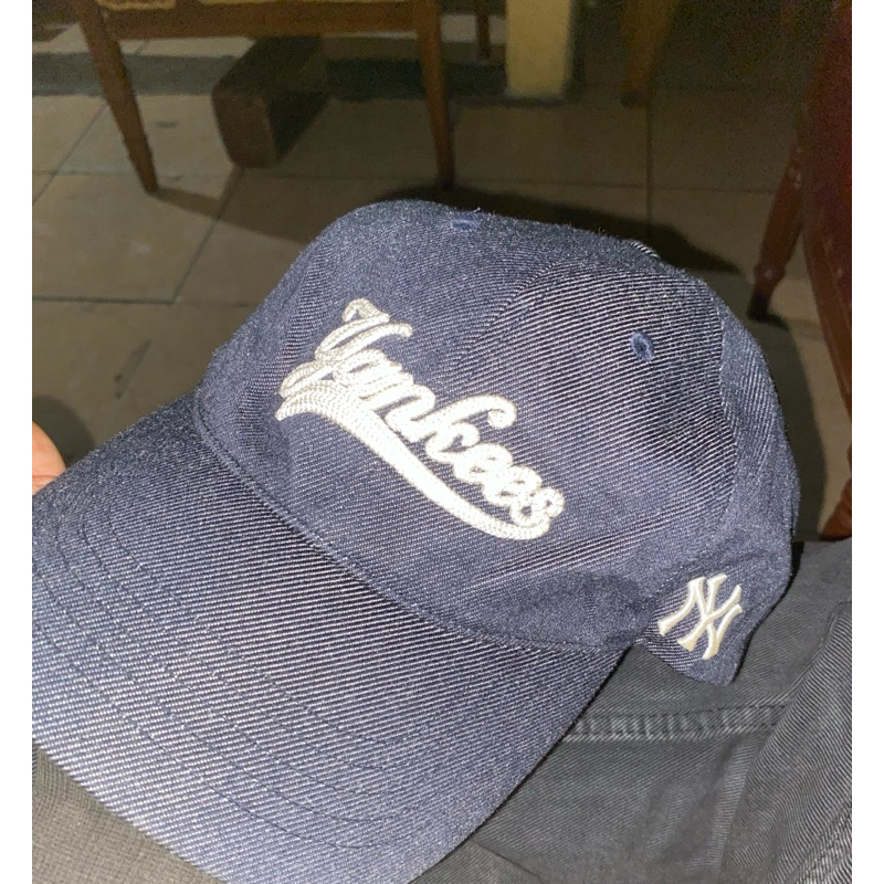 Topi MLB NY Yankees Cursive Logo Denim-Like Cap Navy Original Authentic 100%