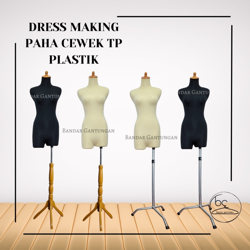 Manekin Dress Making Cewe Ada Paha/Manekin Setengah Badan Plastik/Lapis Kain Patung Manekin DM Cewek