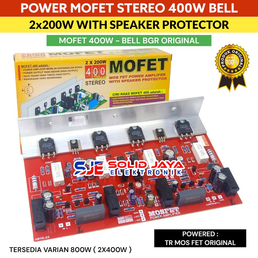 KIT POWER MOFET 400W STEREO TRANSISTOR FINAL ASLI 2X200 WATT 400 W PLUS PROTEKTOR PROTECTOR TR MOSFE