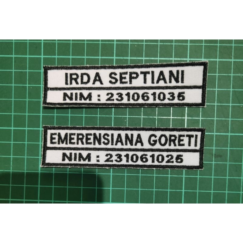 nametag bordir / nametag satpam / bordir nama satpam / bet nama satpam