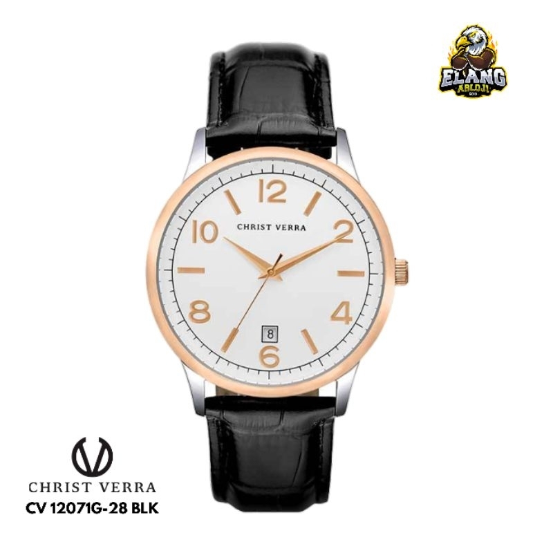 JAM TANGAN PRIA CHRIST VERRA CV 12071G-24 SILVER ROSEGOLD ORIGINAL