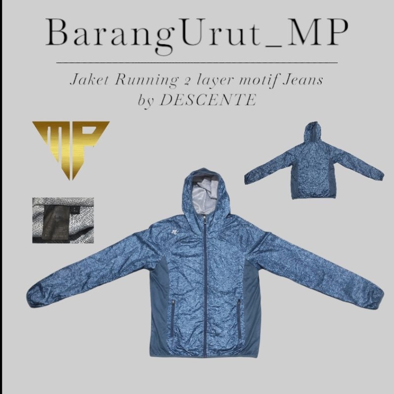 Jaket Running 2 layer brand DESCENTE Second Original