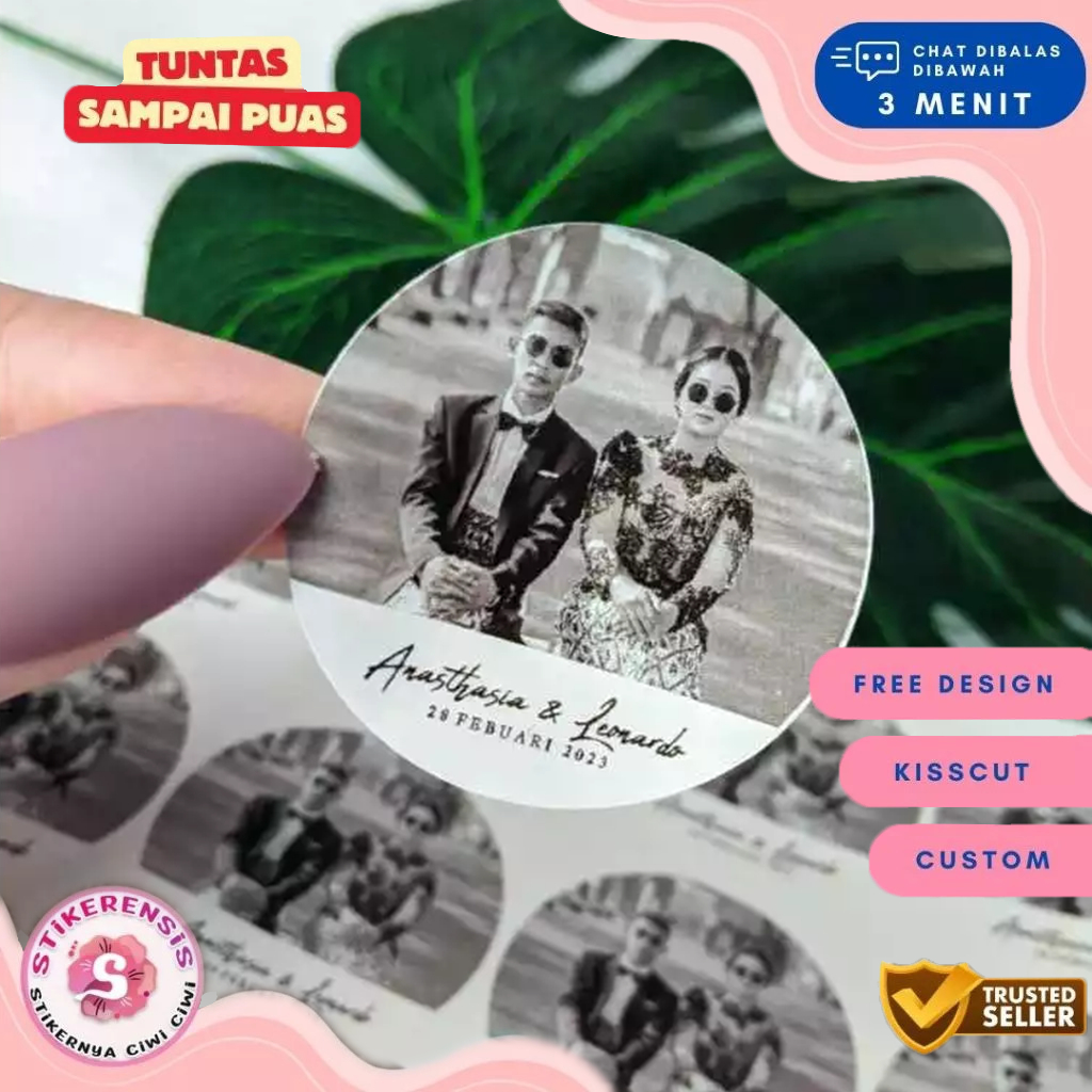 

2-4 Stiker Wedding Souvenir Sticker Custom Ucapan Nikah Stikerensis