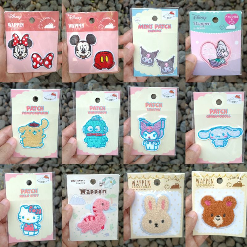 Seria Daiso Japan Watts - Patch Bordir Wappen Setrika Sanrio Dinosaurs