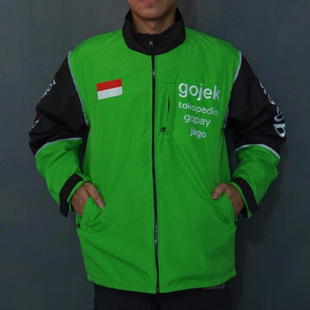 Jaket Gojek Goto - jaket driver ojol - jaket gjk garuda - jaket motor pria full bordir