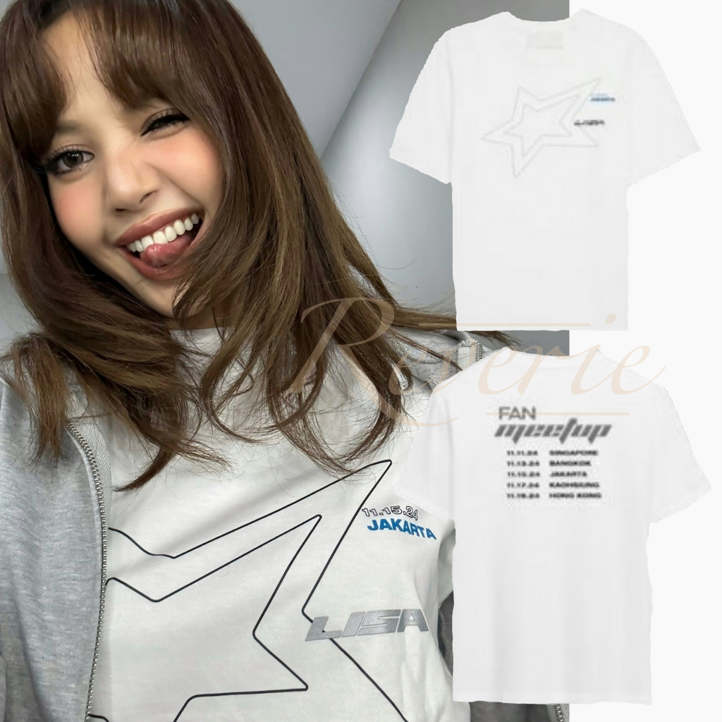 KAOS LISA ROCKSTAR FAN MEETING MERCH JAKARTA BAJU TSHIRT JKT LILIES LALISA KPOP IDOL OUTFIT