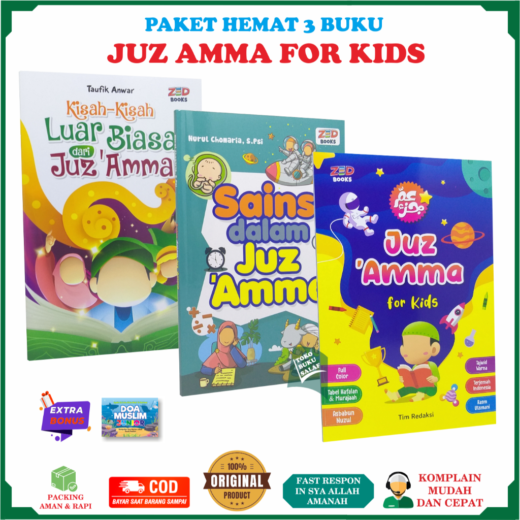 PAKET 3 BUKU Juz Amma For Kids ORIGINAL Sains dalam Juz Ama Kisah-Kisah Luar Biasa dari Juzz 'Amma U