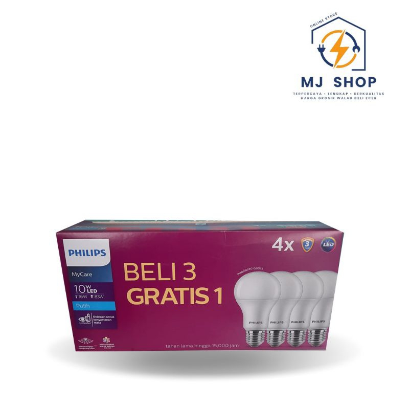 Lampu Led paket philips 10 watt cahaya putih