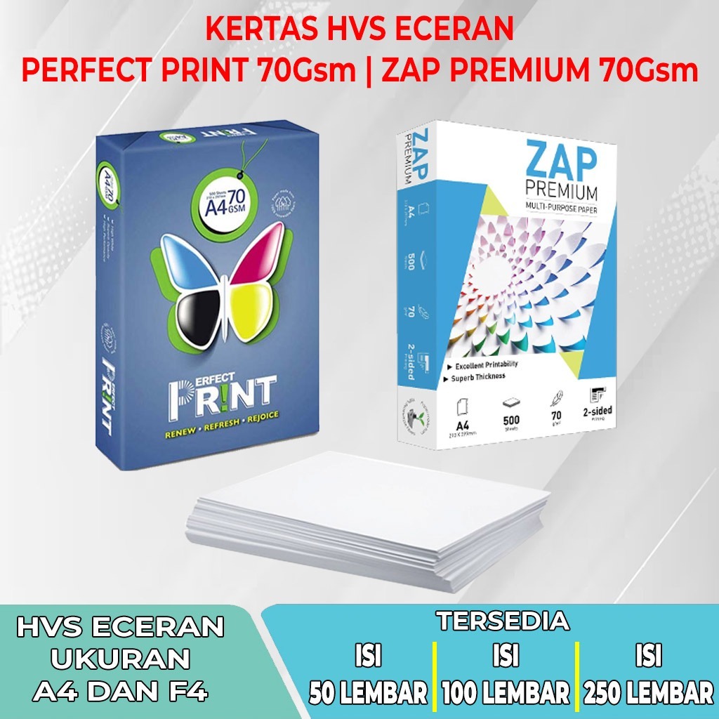 

[BISA INSTANT & COD] PERFECT PRINT / ZAP PREMIUM HVS ECERAN A4 / F4 Tersedia 50 / 100 / 250 Lembar