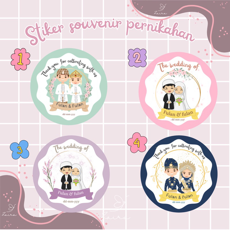 

(50pcs) STIKER SOUVENIR PERNIKAHAN CUSTOM | LABEL SOUVENIR PERNIKAHAN 5 x 5 cm