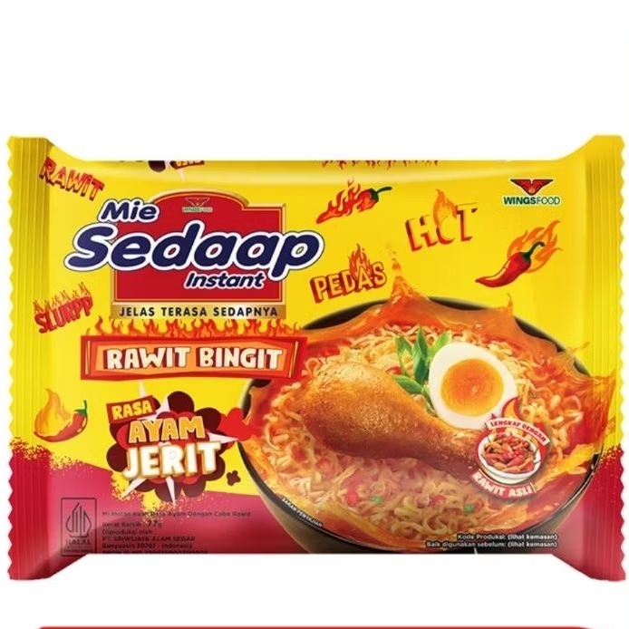 

Mie Sedaap Mie Instan Rawit Bingit Rasa Ayam Jerit Kemasan isi 77 gram