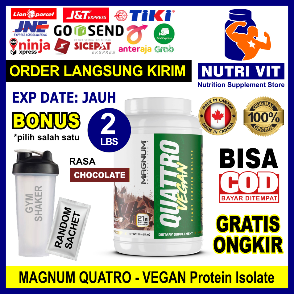 MAGNUM Quattro Vegan Whey Plant Protein Isolate 2 Lbs Magnum Nutraceuticals Canada MAGNUM Quattro Ve