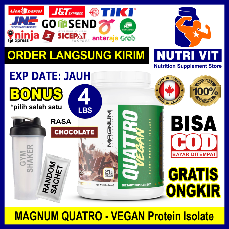MAGNUM Quattro Vegan Whey Plant Protein Isolate 4 Lbs Magnum Nutraceuticals Canada MAGNUM Quattro Ve