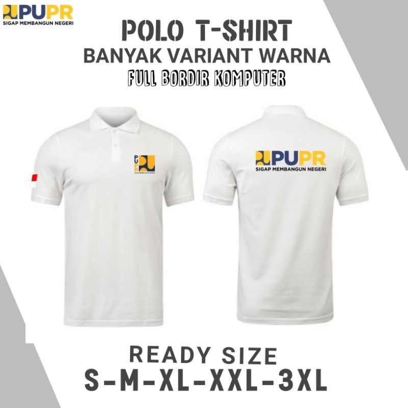 KAOS KERAH BORDIR LOGO PUPR - T-SHIRT POLO SERAGAM PUPR