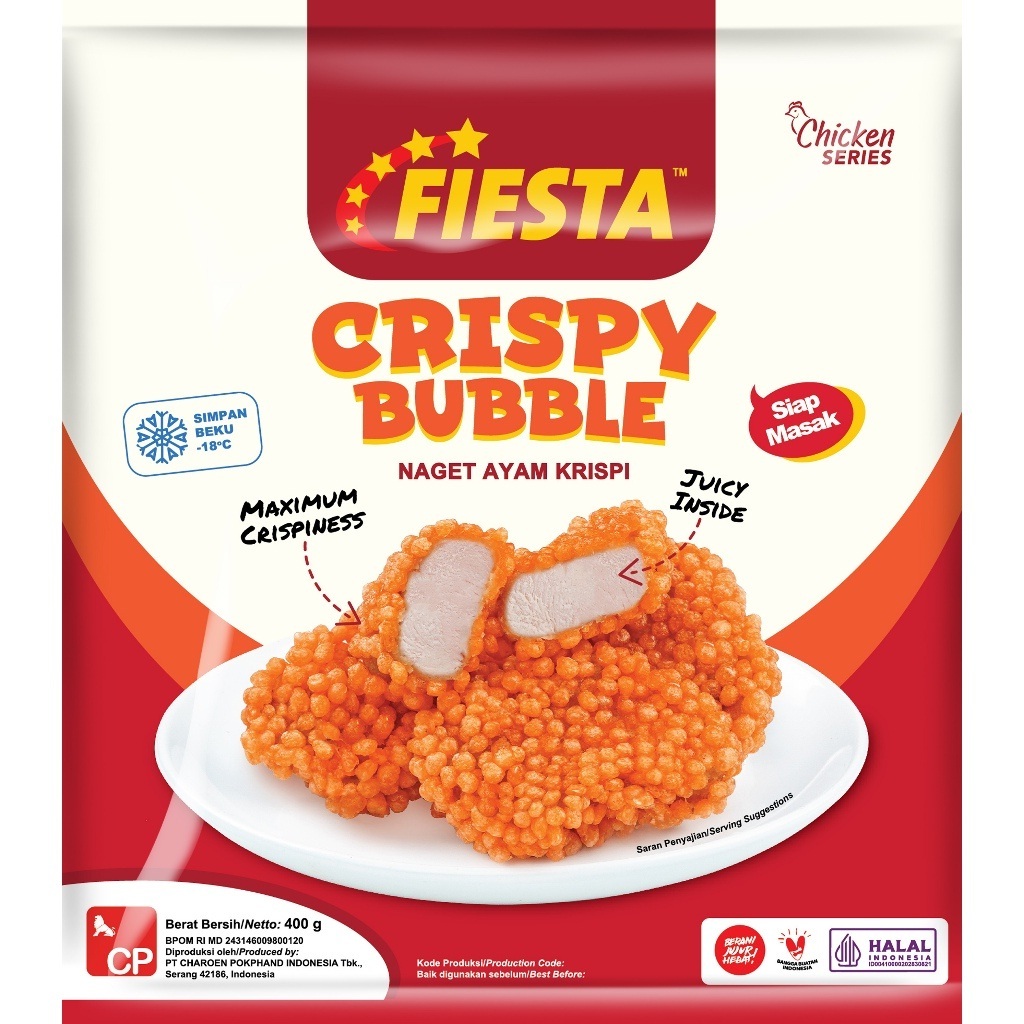 

CHICKEN NUGGET KRISPI FIESTA CRISPY BUBBLE 400GR HALAL