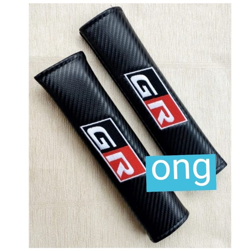 sarung cover seat belt carbon mobil fortuner rush agya yaris hilux GR