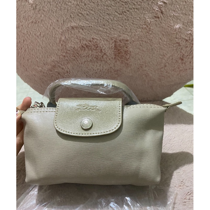 longchamp taupe city mini pouch