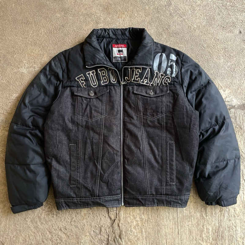 Fubu Jeans Denim Down Jacket Inner Bulu Angsa