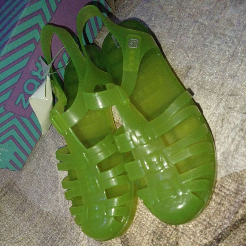 zaxy be yourself sandal fem- neon yellow transparant