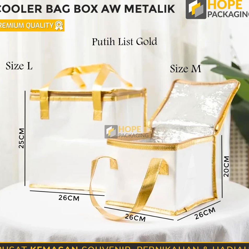 Hemat  Tas Cooler Bag Box AW METALIK  Box Pendingin Makanan  Tas Pendingin Makanan  Tas Piknik  Cool