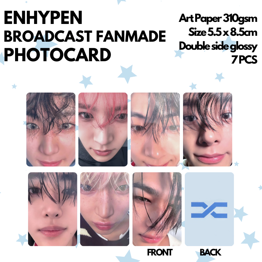 [KUKIRA] Unofficial OT7 Photocard Jungwon Heeseung Jay Jake Sunghoon Sunoo Ni-ki Engene Broadcast Ro