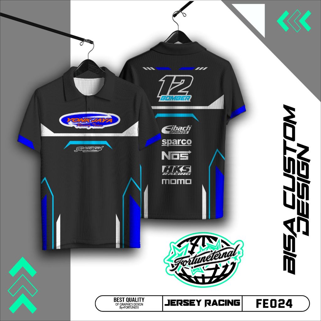 FE024 Custom Jersey Racing Baju Kaos bengkel Lengan Pendek Jersey racing Unisex