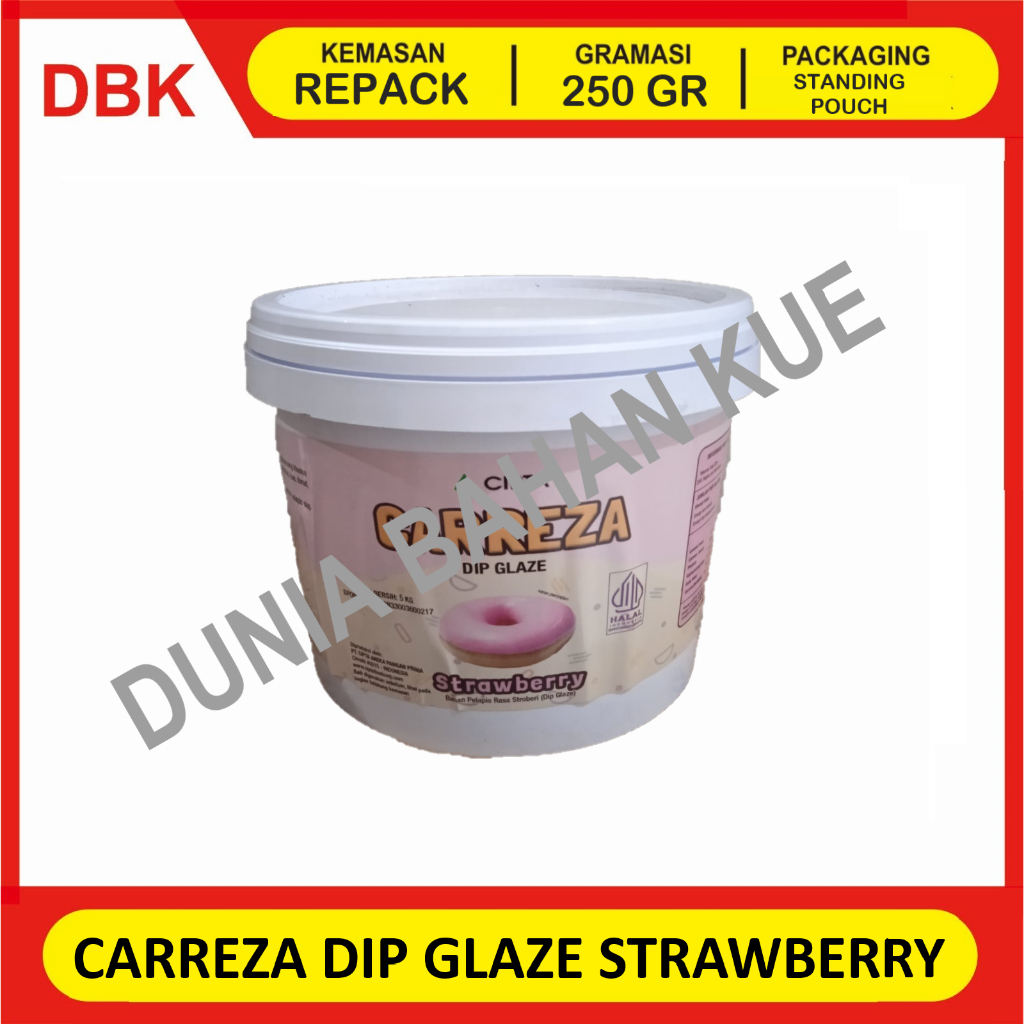 

GLAZE STRAWBERRY - REPACK 250 GR / STROBERI STOBERI DIP GLAZE SELAI OLESAN TOPPING