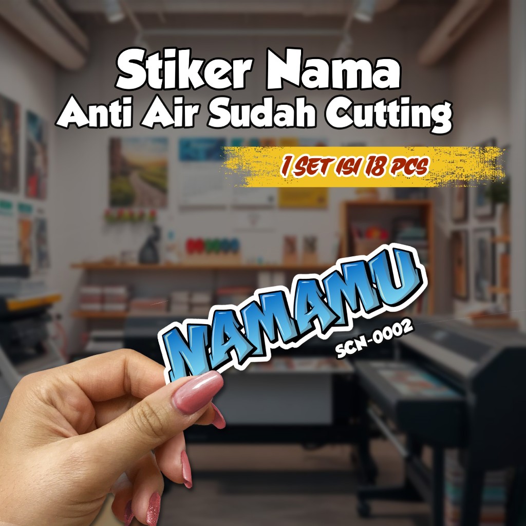 

Stiker Nama Sticker Label Custom Reques Grafiti Cutting 18 pcs 0002