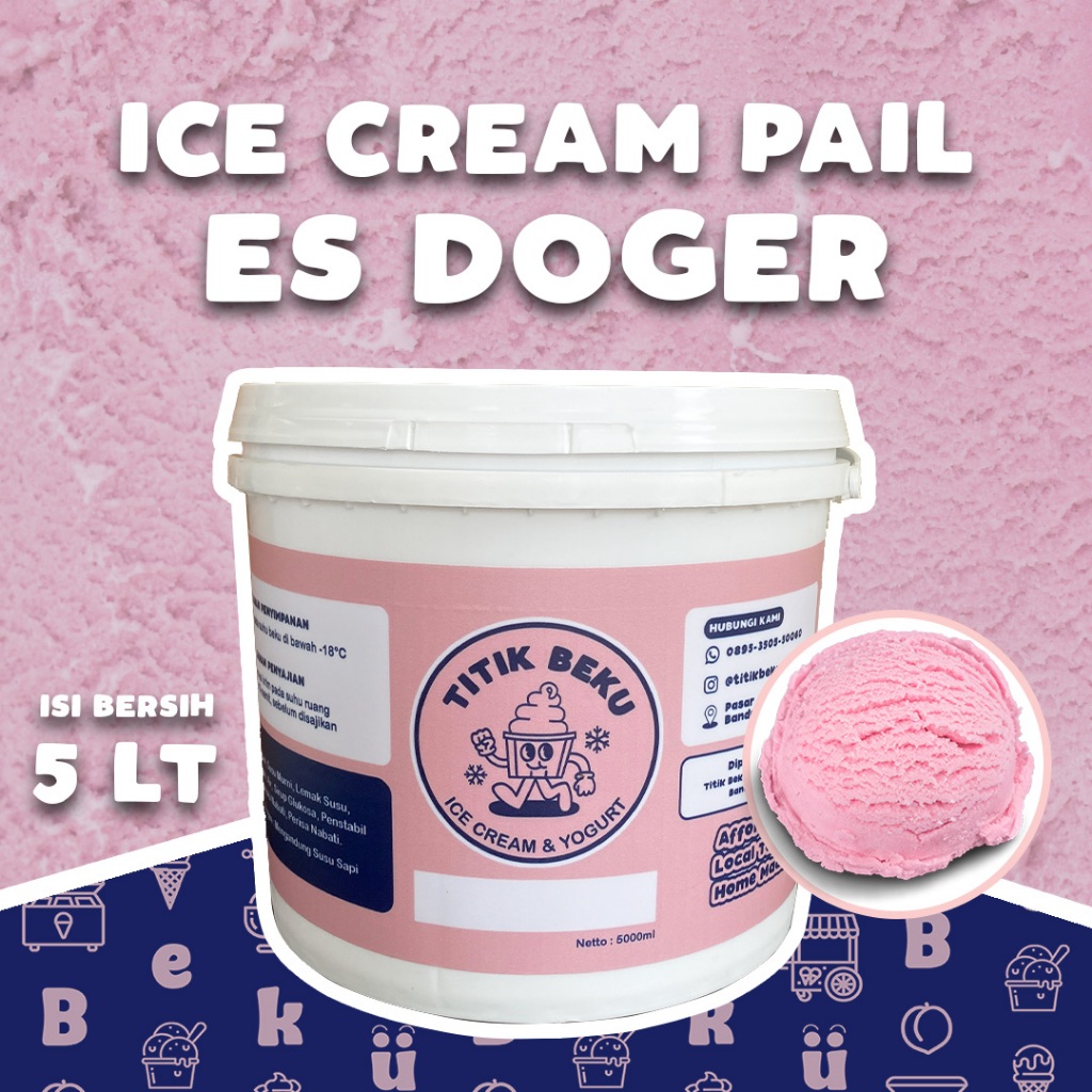 

TITIK BEKU ICE CREAM 5 LITER ES DOGER / RASA LOKAL / PAIL / EMBER / ES KRIM LITERAN