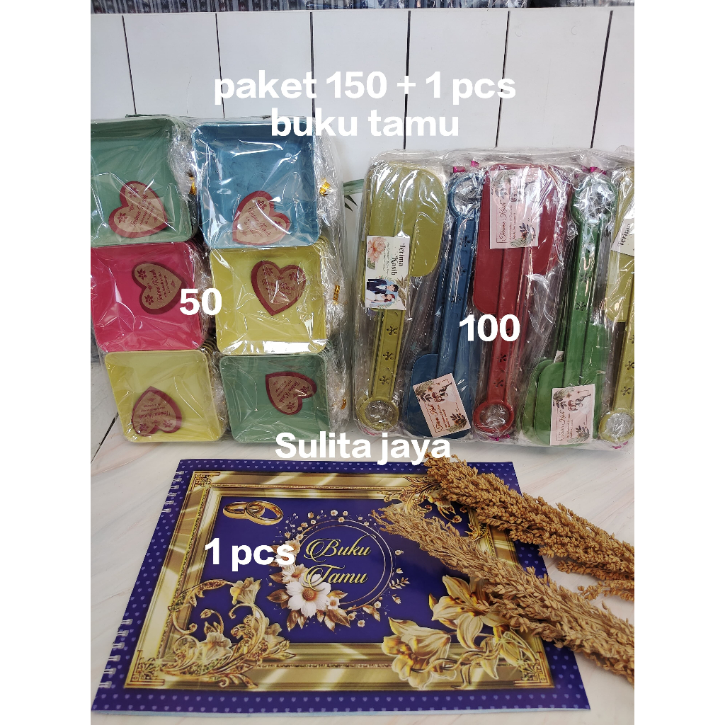 souvenir pernikahan 1 paket heemat ongkir 150 pcs + 1 pcs buku tamu murah ( 50 pcs souvenir mangkok 