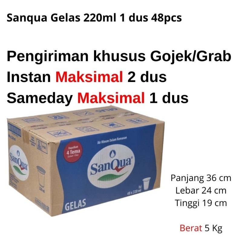 

Sanqua Gelas 220 ml isi 48