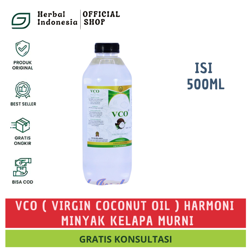

VCO Virgin Coconut Oil Harmoni 1000ml Minyak Kelapa Murni Asli VCO Perasan Pertama Kualitas Terbaik