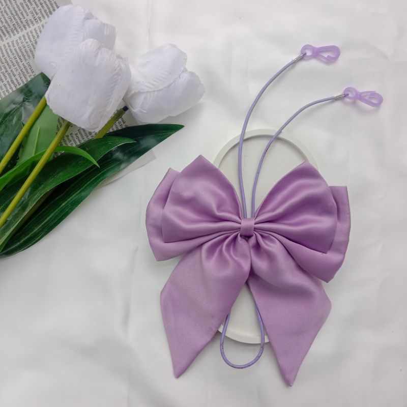 Strap masker - konektor masker hijab pita besar - konektor pita besar pita satin - strap masker aest