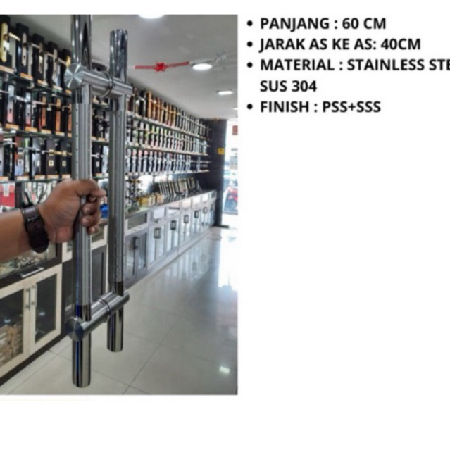 Gagang Pintu 60 Cm Pull Handle Tembus 60 Cm Tarikan Pintu Kotak 60 Cm Produk Solid Polos Handle