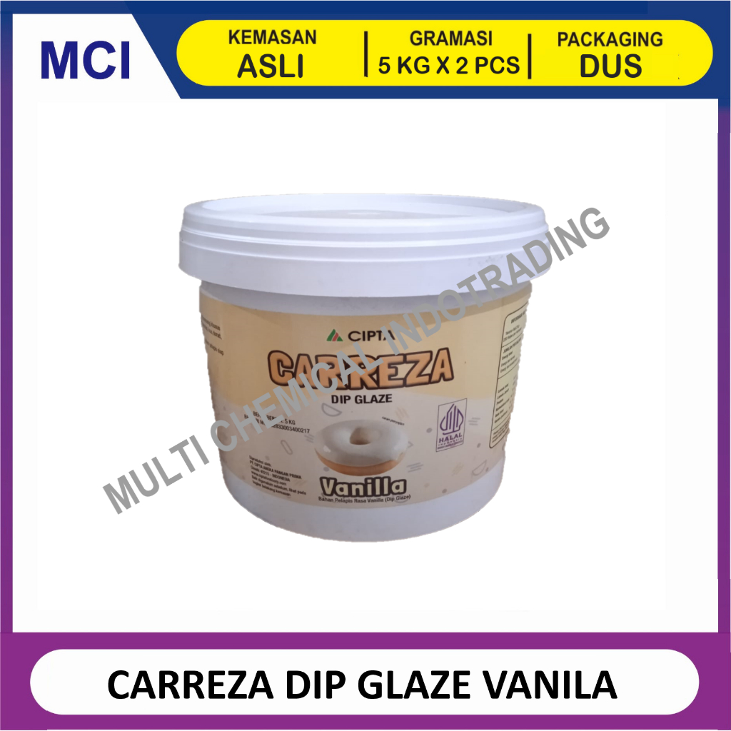

GLAZE VANILLA 5 KG - 1 DUS 2 PCS / VANILA DIP GLAZE SELAI OLESAN TOPPING