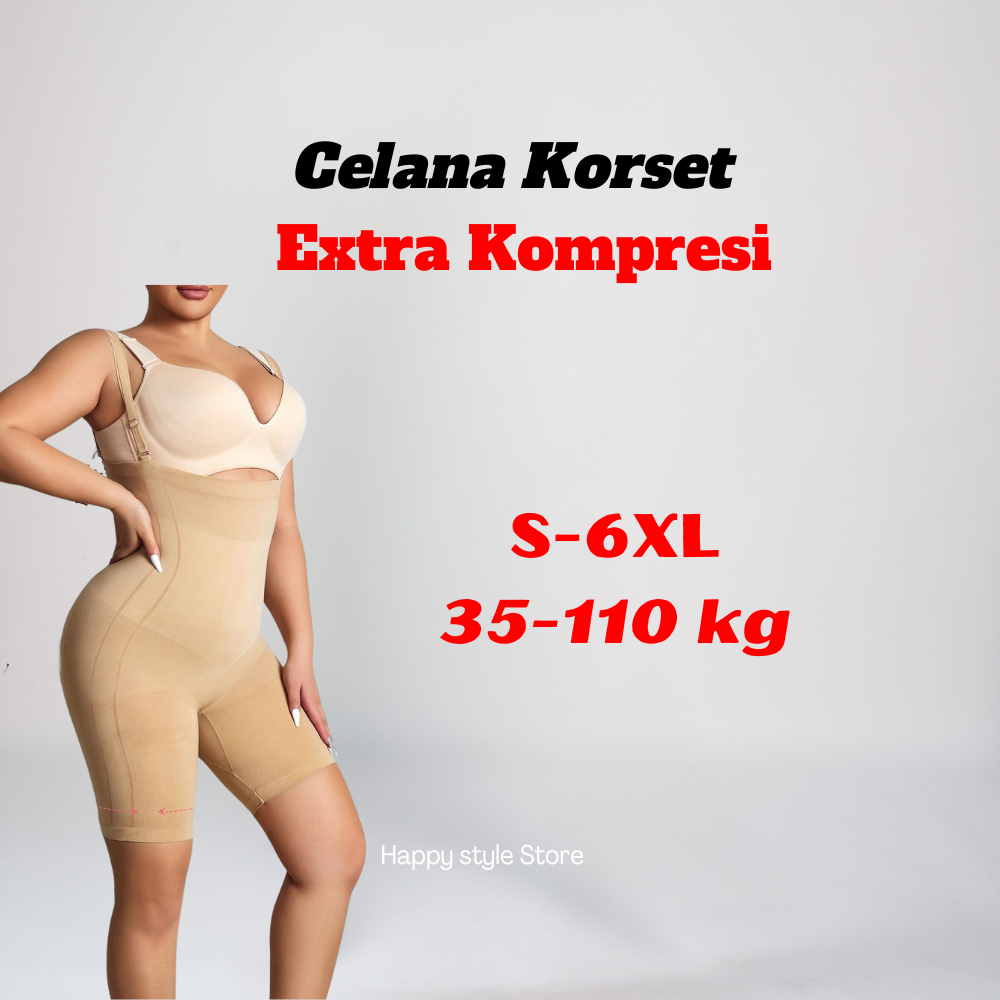 Korset Pelangsing Perut Mengangkat Pinggul Pinggang Tinggi Elastis Shaper Pants