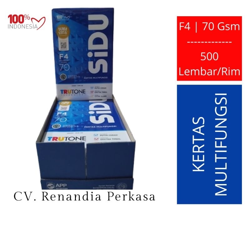 

Kertas HVS F4 70Gram Sidu (1 Dus)