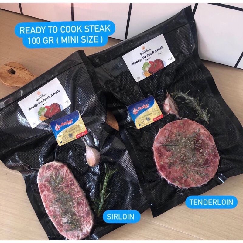 

100 gr Australian Steak Siap Masak HALAL Steak Meltique Marinasi Daging Sapi Ready to cook steak (Tenderloin/Sirloin)