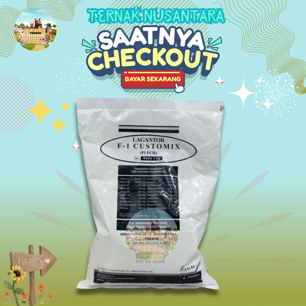 LAGANTOR F1 CUSTOMIX 1 KG - Premix Berkualitas Penggemukan Hewan Pedaging.