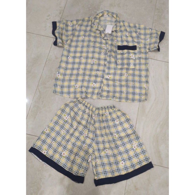 Baju Tidur piyama celana pendek katun
